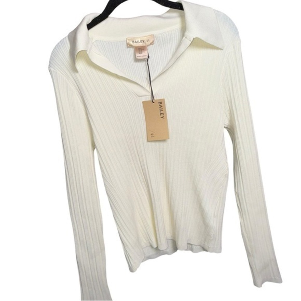 New Bailey 44 Knit Ribbed Collared Top Revolve. XL